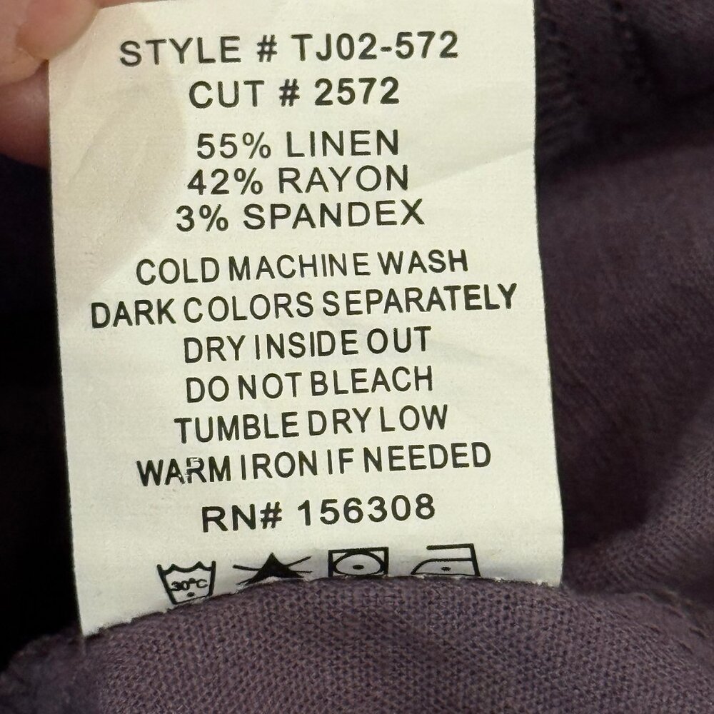 NWT L.T.J. Letter to Juliet Purple Gray Linen Blend Overalls Size Small - Picture 7 of 9